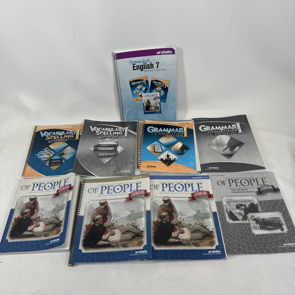 Abeka English Language Grade 7 Lot of 9‎ Teacher Books Lesson Plans And Keys